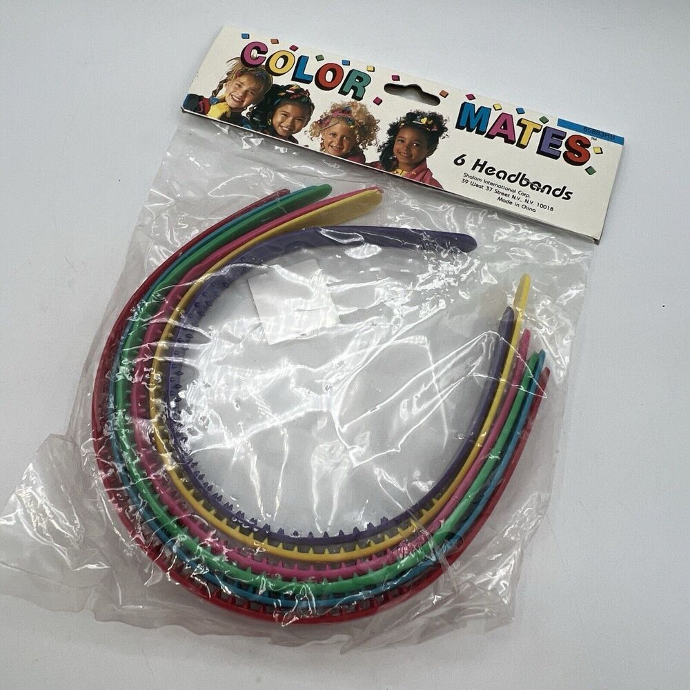 Pack 6 Vintage NOS Color Mates Headbands Hair Bands 80s 90s Props Costumes